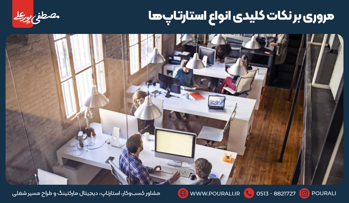 مروری بر نکات کلیدی انواع استارتاپ‌ها